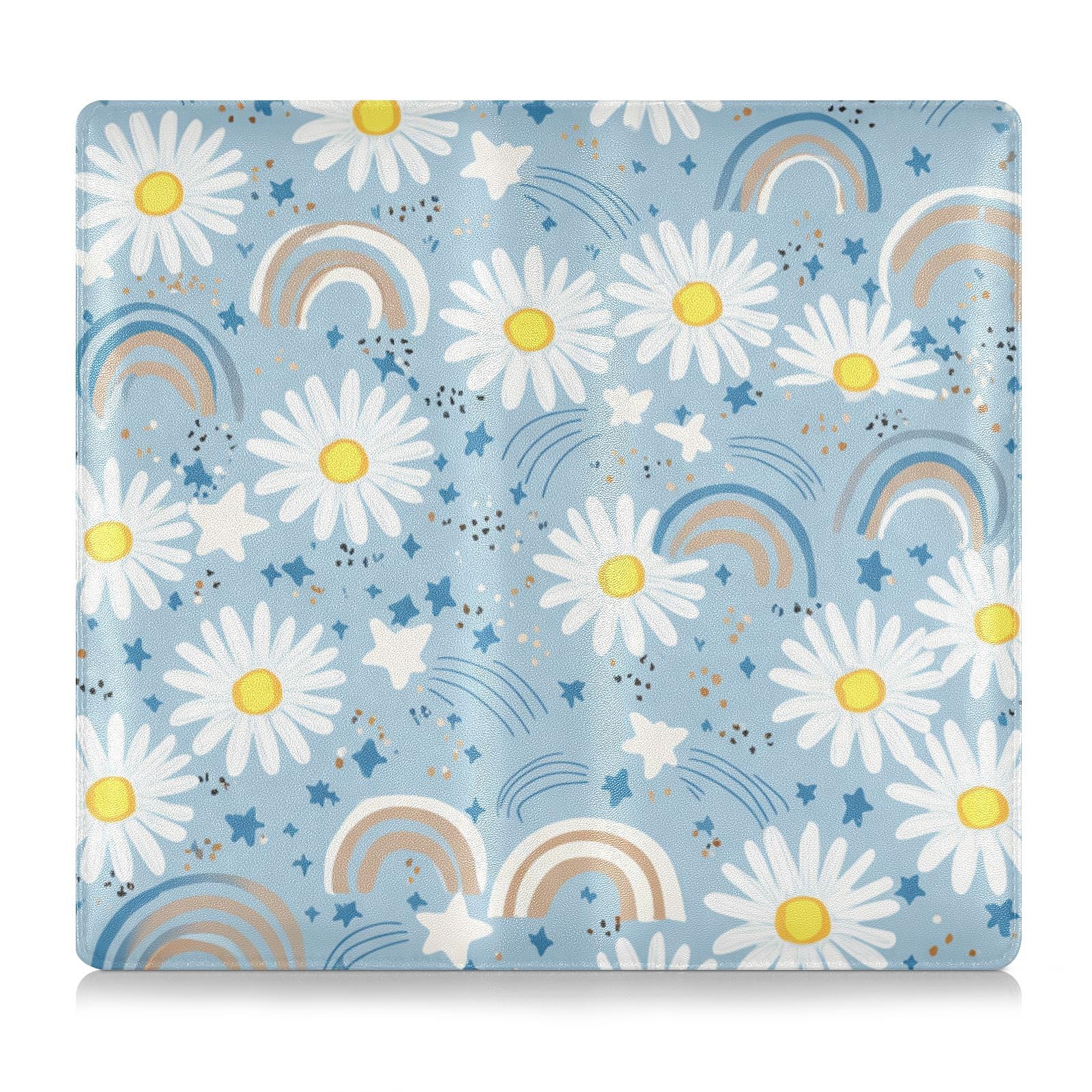 BURSTDDY White Daisies Leather Car Registration and Insurance Holder,Registration and Insurance Card Holder Glove Box Car Organizer Car Document Holder for Cards, Driver License