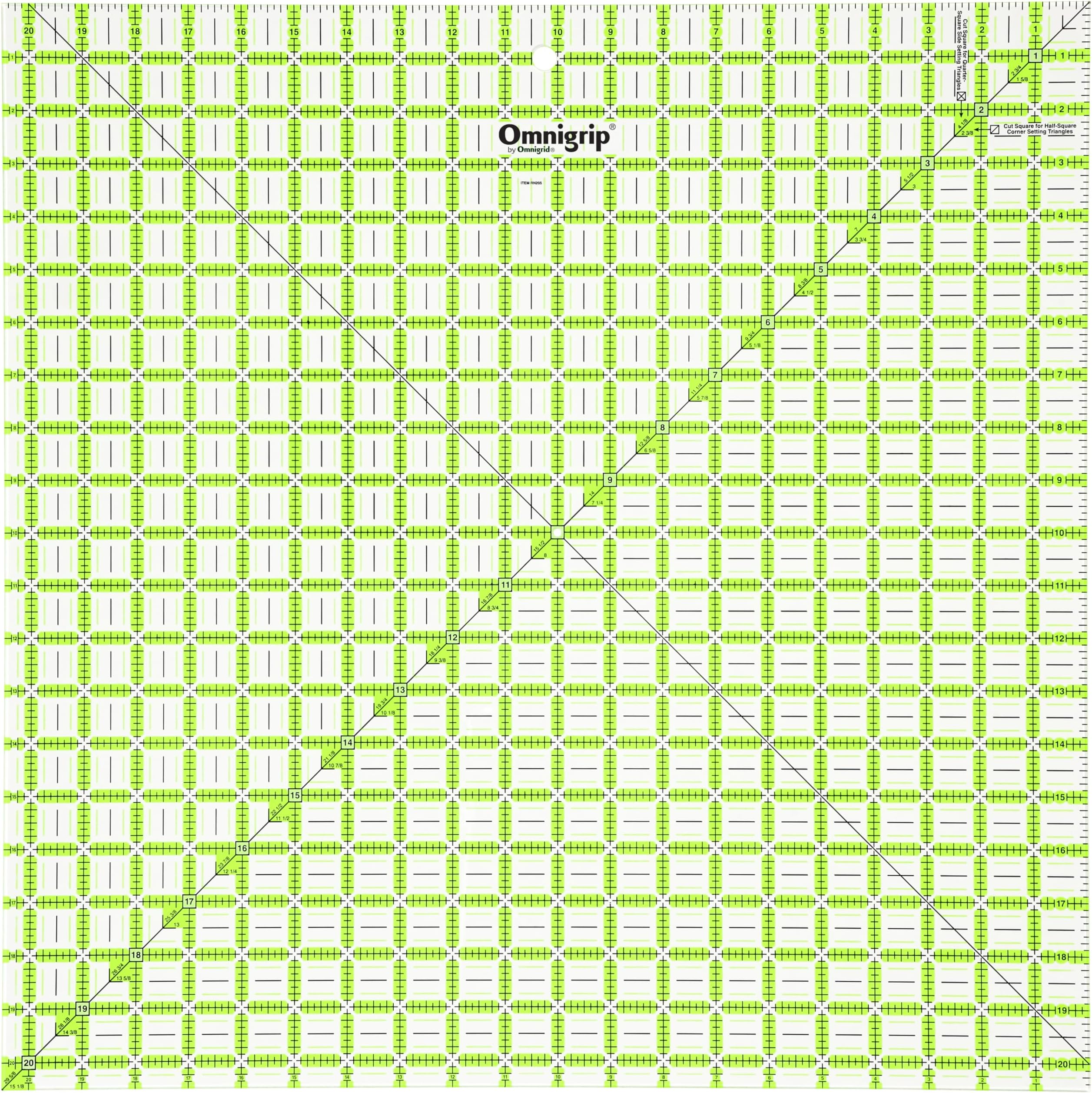 Omnigrip 20-1/2" x 20-1/2" Non-Slip Square Quilting Ruler by Omnigrid