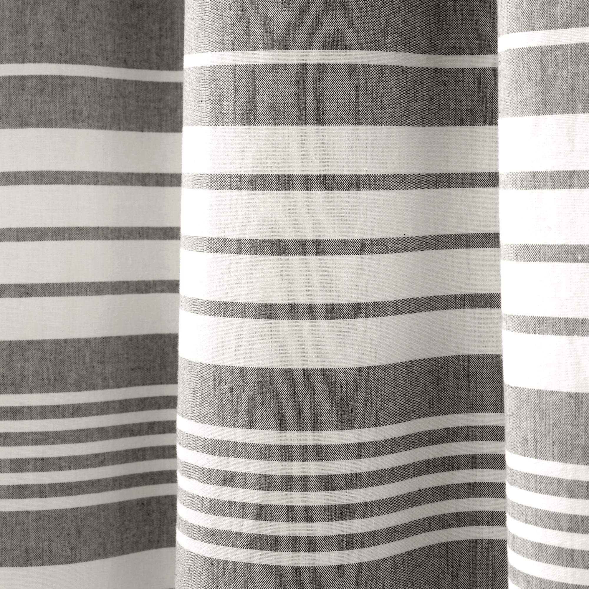 Lush Decor, Nantucket 16T004620 Duschvorhang, garngefärbte Baumwolle, Quasten, 183 x 183 cm, Grau