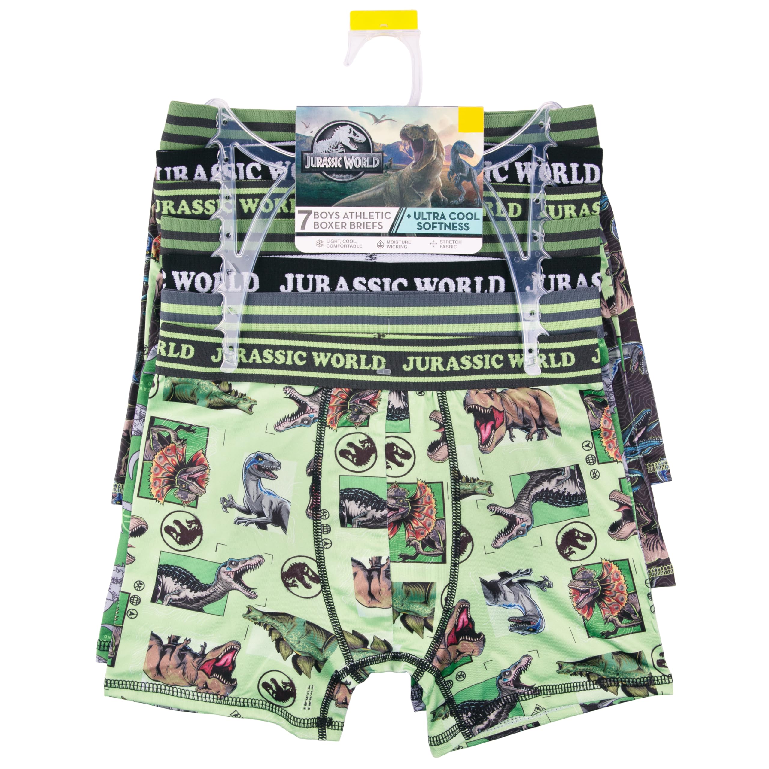 Jurassic World Boxer Corti (Pacco da 7) Bambini e Ragazzi