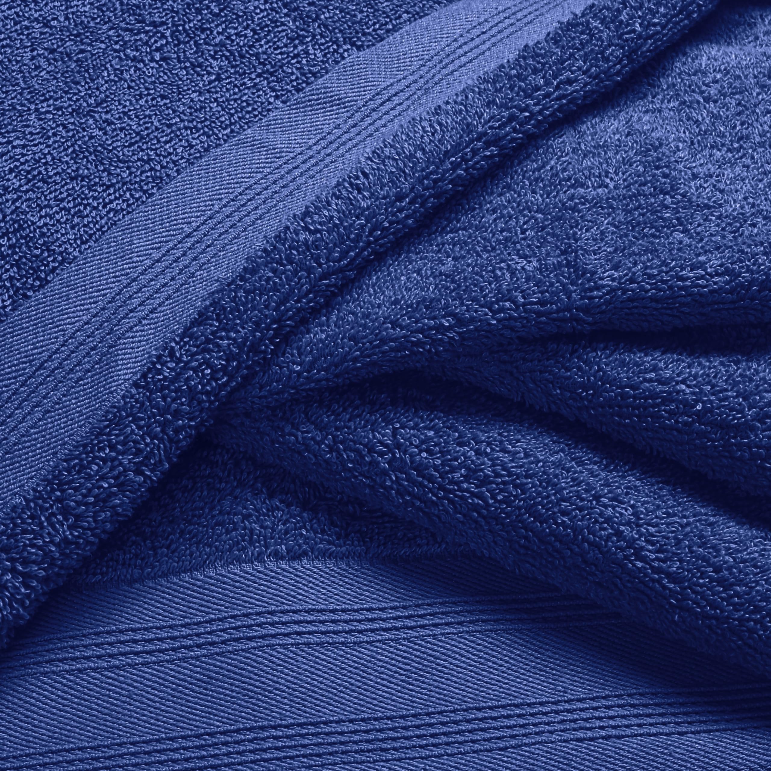 MALLONI Home Ultra-weiches 6er-Pack Baumwoll-Handtuch-Set, enthält 2 übergroße Badetücher 70 x 140 cm, 2 Handtücher 40 x 60 cm und 2 Waschbetten 30 x 30 cm, Marineblau