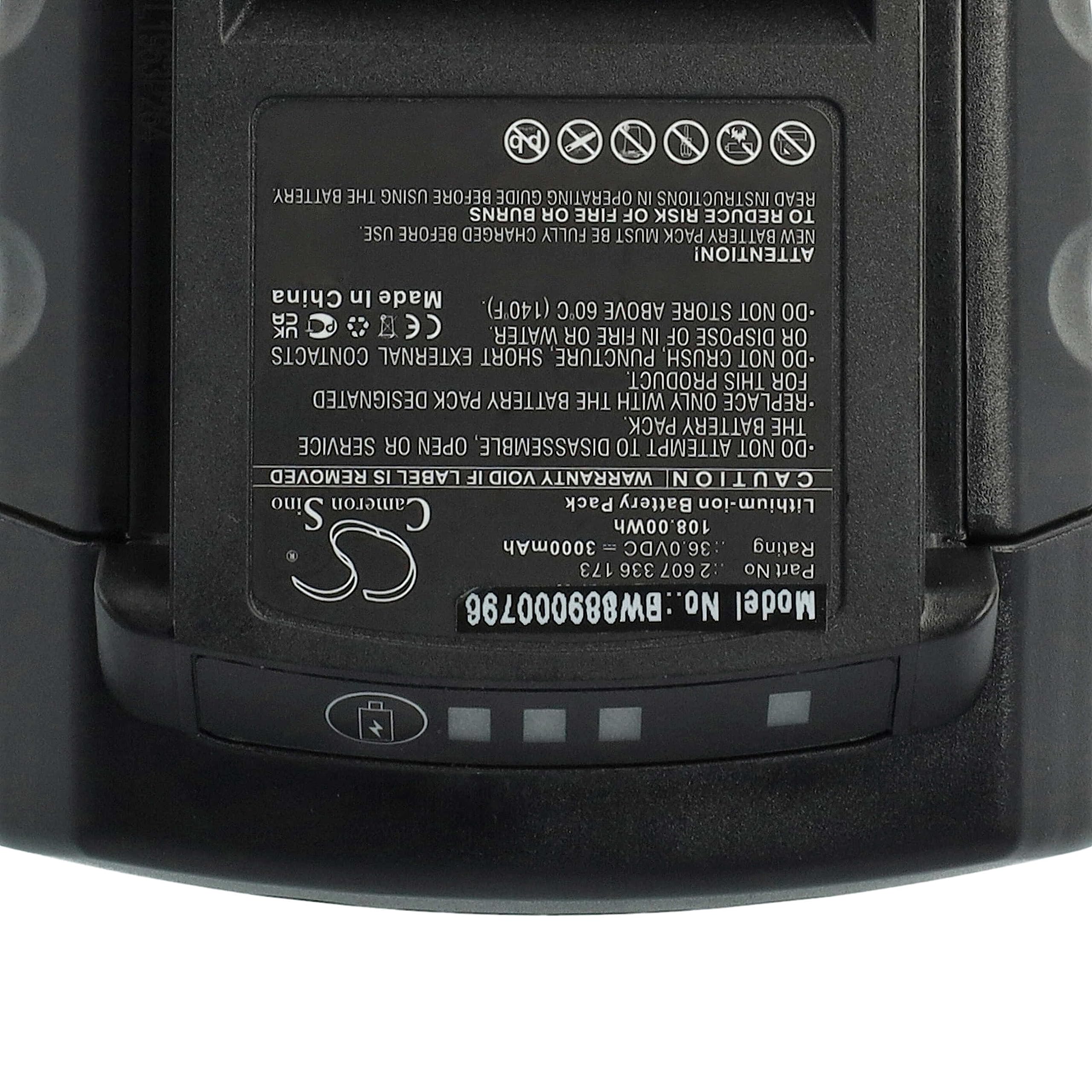 vhbw Akumulator kompatybilny z kosiarką akumulatorową Bosch UniversalHedgeCut 18V-50 (3000 mAh, 36 V, litowo-jonowa)