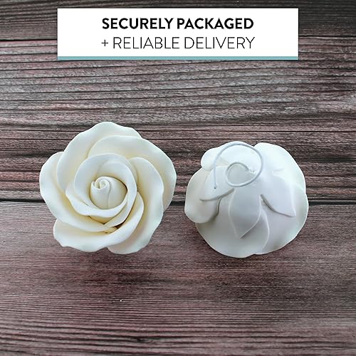 Miniatura 4 de Global Sugar Art Flores de pastel de azúcar y rosas de té, color blanco, alambre grande, 12 unidades por el chef Alan Tetreault