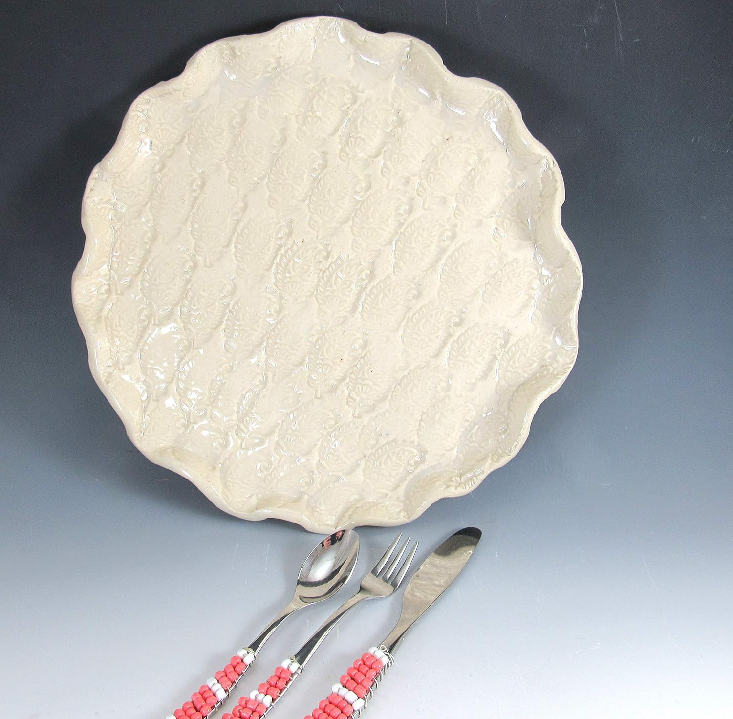 Appetizer Plated Utensil Set/Appetizer Tray/Serving trayand Utensil Set/Plate for