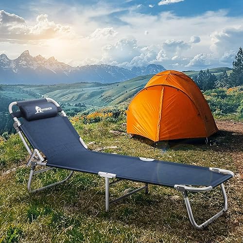 Magshion Catre portátil plegable militar para campamento, catre ligero para acampar al aire libre para adultos, fácil de instalar con bolsa de