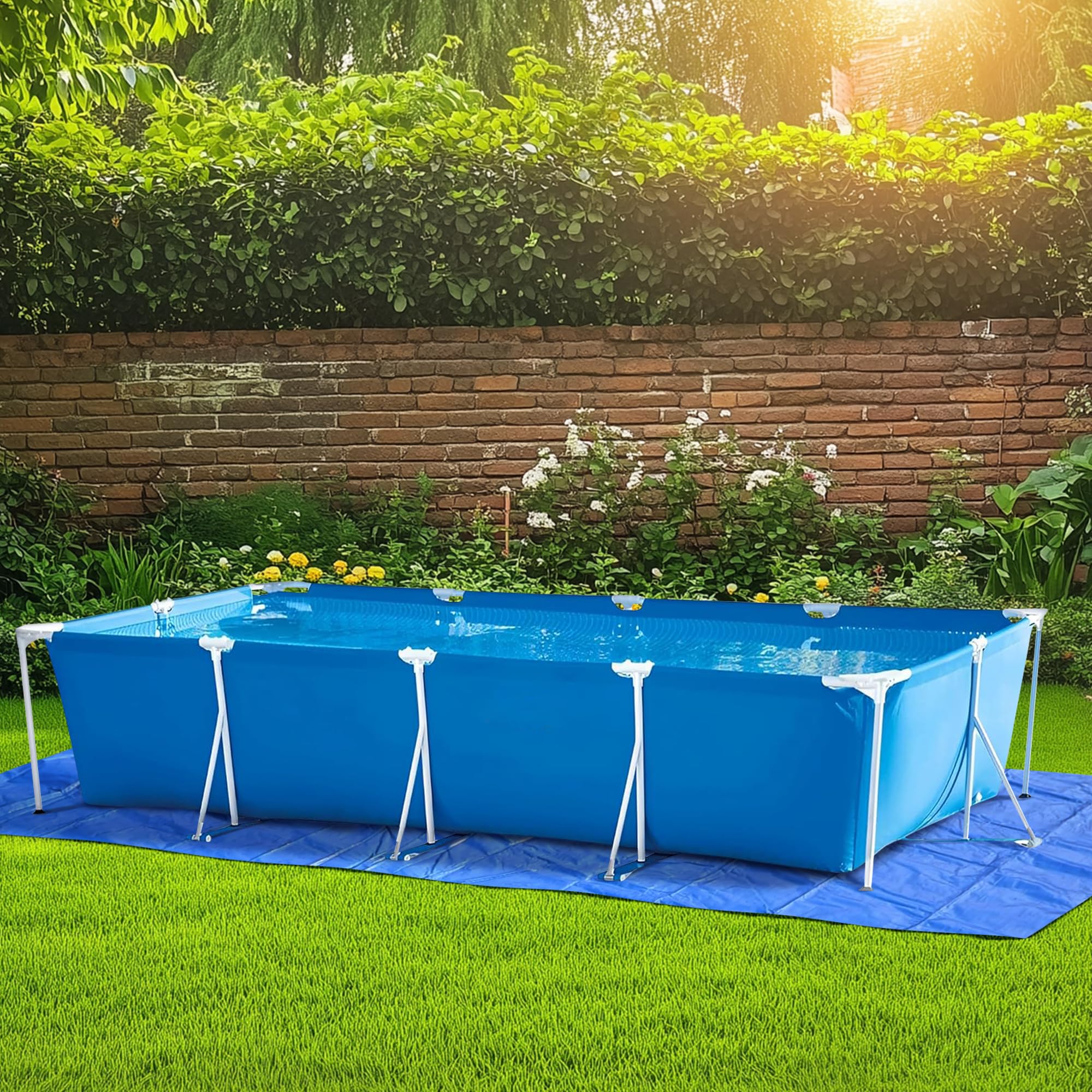 Tapiz de Suelo para Piscina 300 X 210 CM, Tapiz Para Piscina, Tapete Piscinas, Adecuado para Piscinas Rectangulares, Protege El Fondo de La Piscine, Es Resistente Al Desgaste Y A Los Desgarros