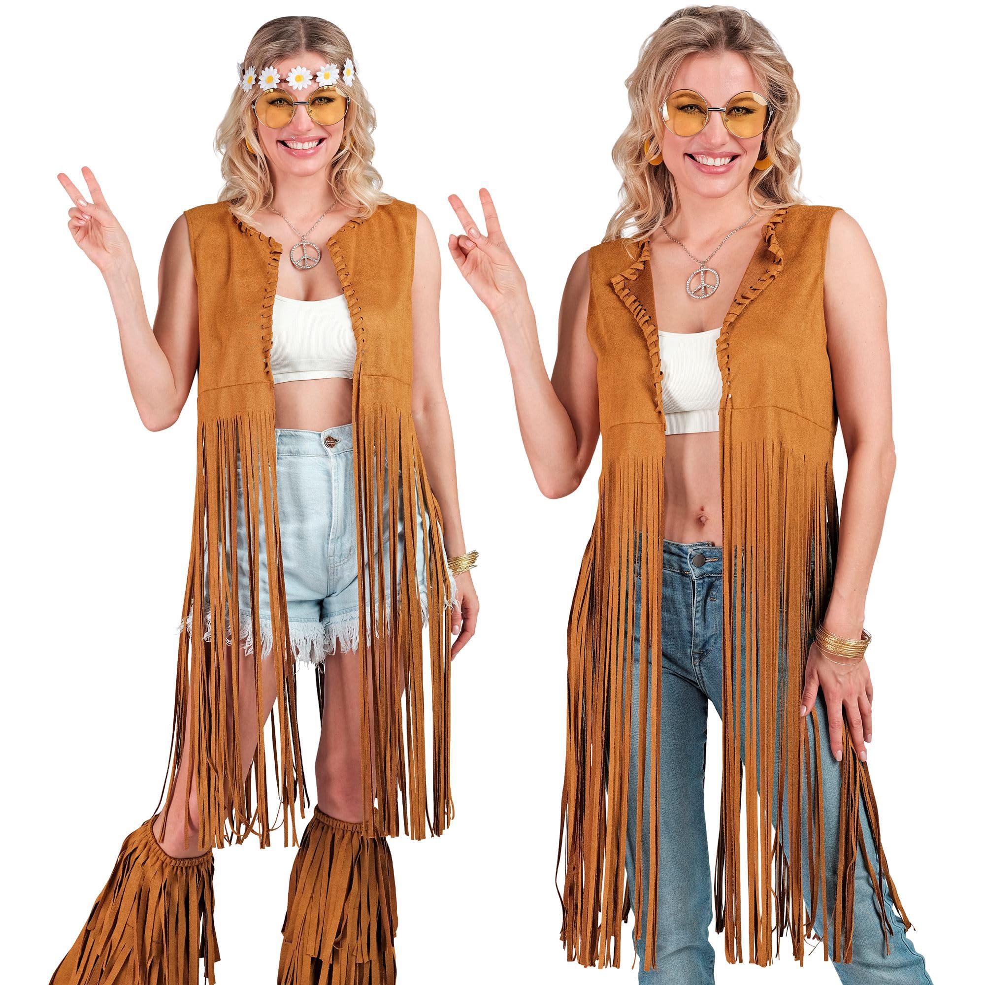 W WIDMANN MILANO Party Fashion 13672 Kostüm Hippie Costume, Long Fringe, L-XL