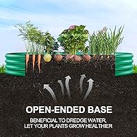 Vista 3 de Land Guard Galvanized Raised Garden Bed Kit, Galvanized Planter Raised Garden Boxes Outdoor, Oval Large Metal Raised Garden Beds for Vegetables 4 x