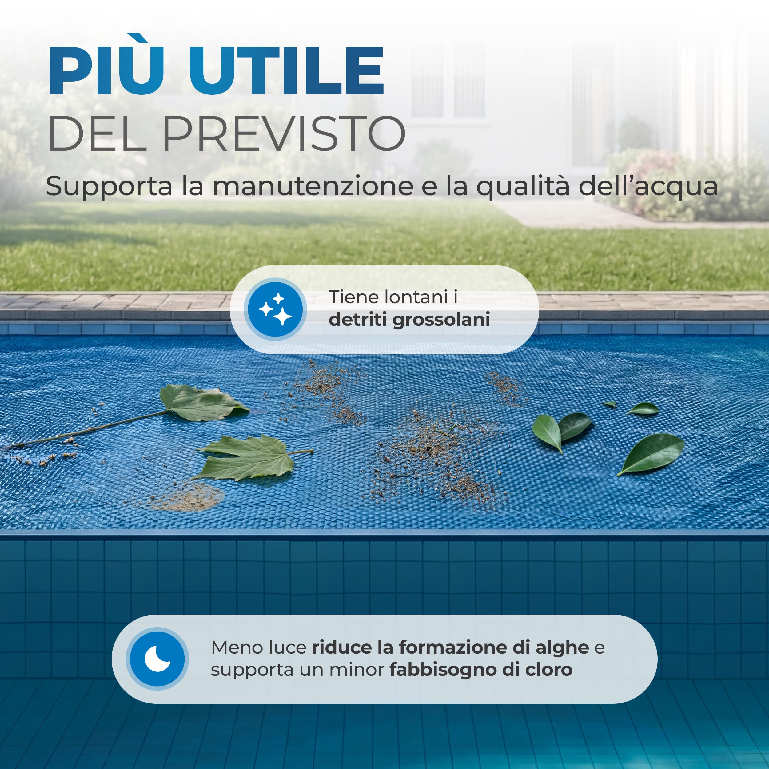 Miganeo Premium Telo Solare per Piscina 549x274 cm Rettangolare | Nero/Blu | Tagliabile | Telo Termico | Riscaldamento piscina