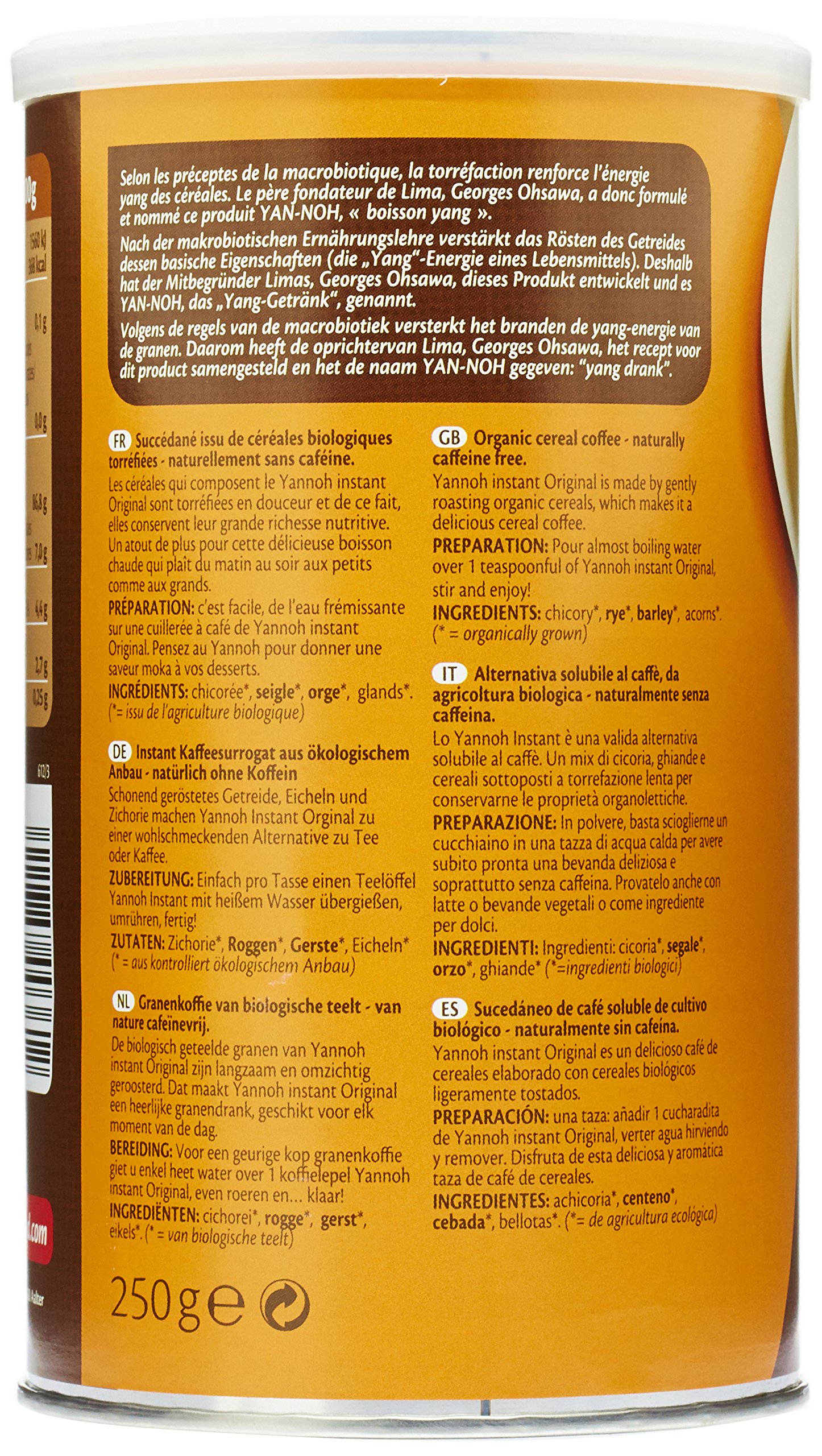 Lima Bio Yannoh Café instantané 250 g - Lot de 2