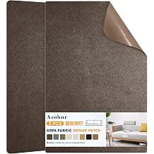 Azobur Couch Patch Repair Fabric,Microfiber Fabric, Self-Adhesive, for Sofa Repair and Upholstery, 2 Pieces, 9.5 x 11 inches Dark Brown