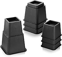 Vista 7 de HOLDN' STORAGE Elevadores de cama ajustables y elevadores de muebles, elevador de cama apilable de 3, 5 u 8 pulgadas, juego de 4 elevadores de cama