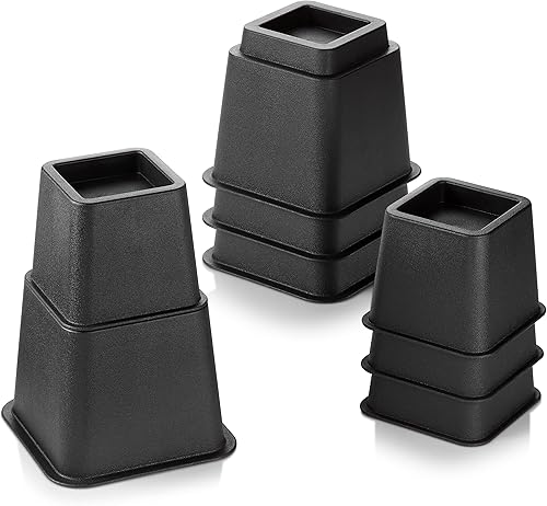 Miniatura 7 de HOLDN' STORAGE Elevadores de cama, elevadores de muebles de 5 pulgadas, juego de 4 elevadores de cama resistentes, perfectos para dormitorios