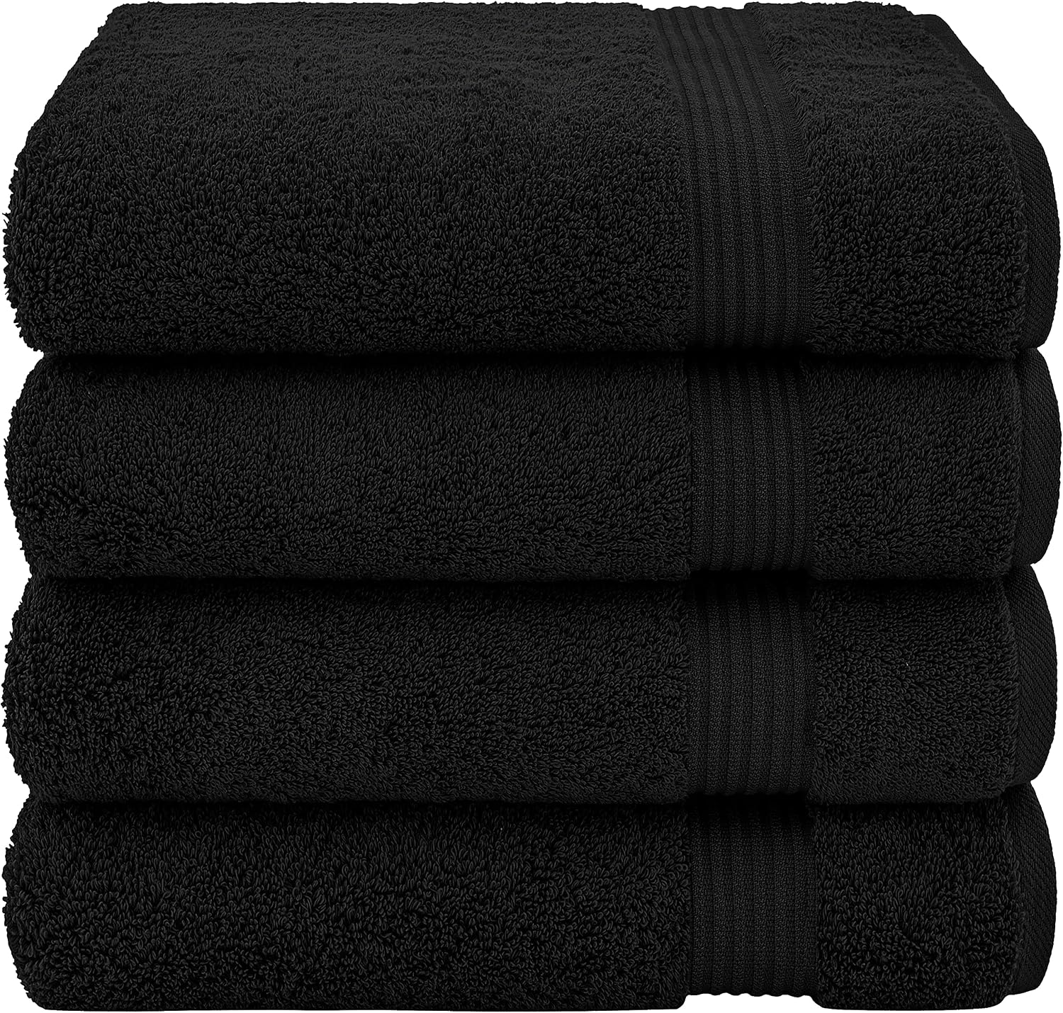 Cotton Paradise 100% Cotton Turkish Towel Set, Soft Absorbent Quick Dry, 4 Piece Bath Towel Set, Coal Black thumbnail