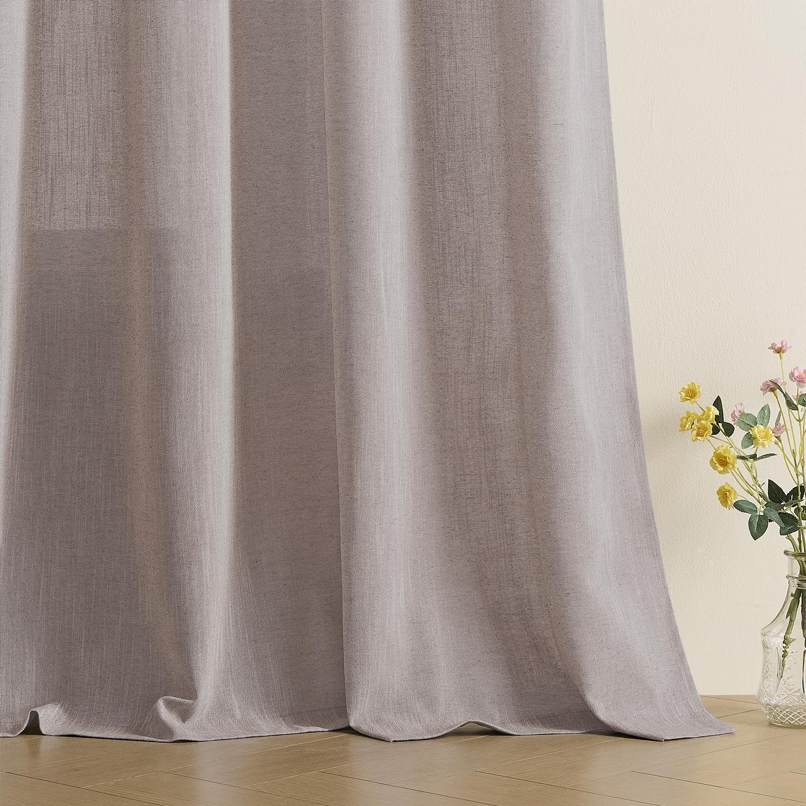 Cortinas de sala de estar de 84 pulgadas de largo, juego de 2 paneles de cortinas suaves para ventana de dormitorio, cortinas de privacidad con ojales, semitransparentes, textura gruesa,
