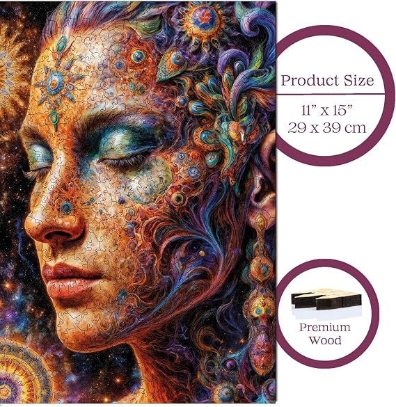 Ahşap Puzzle Yetişkin - Yıldızlar Leydisi - 450 Parça, 29 x 39 cm - Yapıştırıcı Folyo Dahil - Benzersiz Şekilli Parçalar & Özel Figürler - R1-44