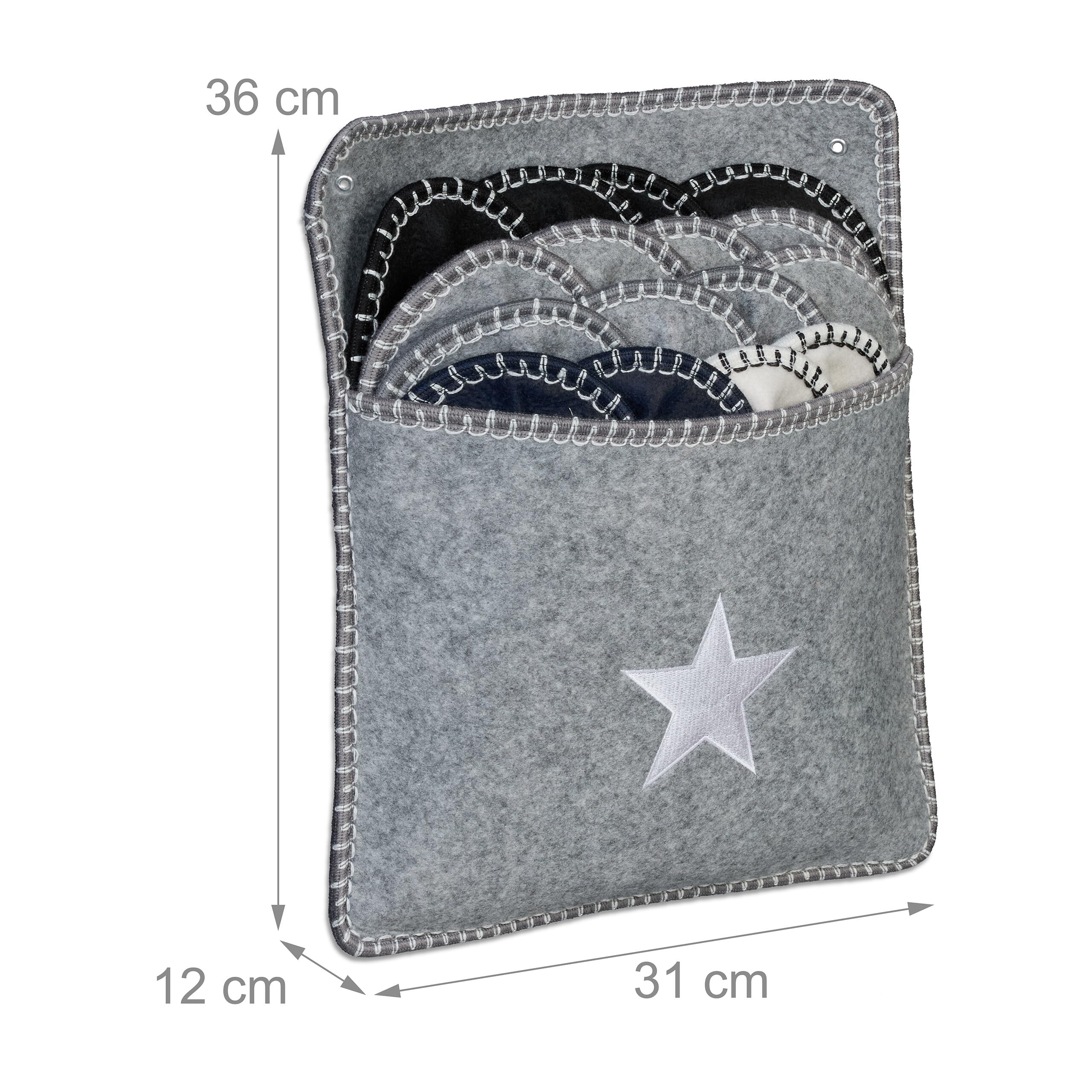 Relaxdays Lot de 8 Paires de Pantoufles pour Les convives, Semelle antidérapante, Feutre, Pochette Pratique, Multicolore