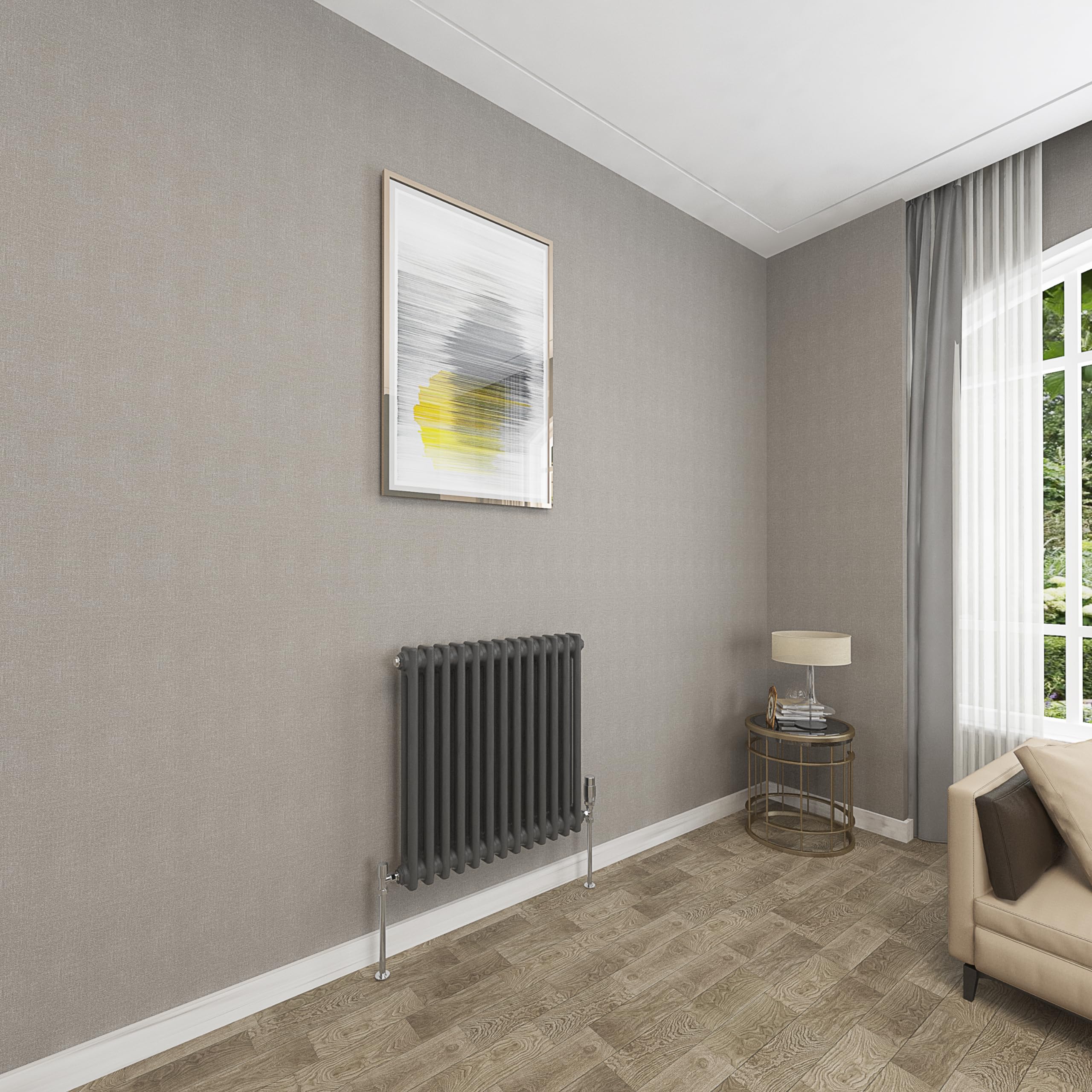 Sky bathroom 600x605mm 2 Column Radiator Horizontal Anthracite Cast Iron radiato Traditional Central Heating Radiator