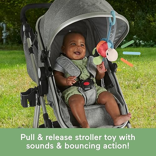 Miniatura 6 de Fisher-Price Baby Tapete de juego de actividades Planet Friends Roly-Poly Panda con 2 juguetes para recién nacidos boca abajo + Fisher-Price Planet