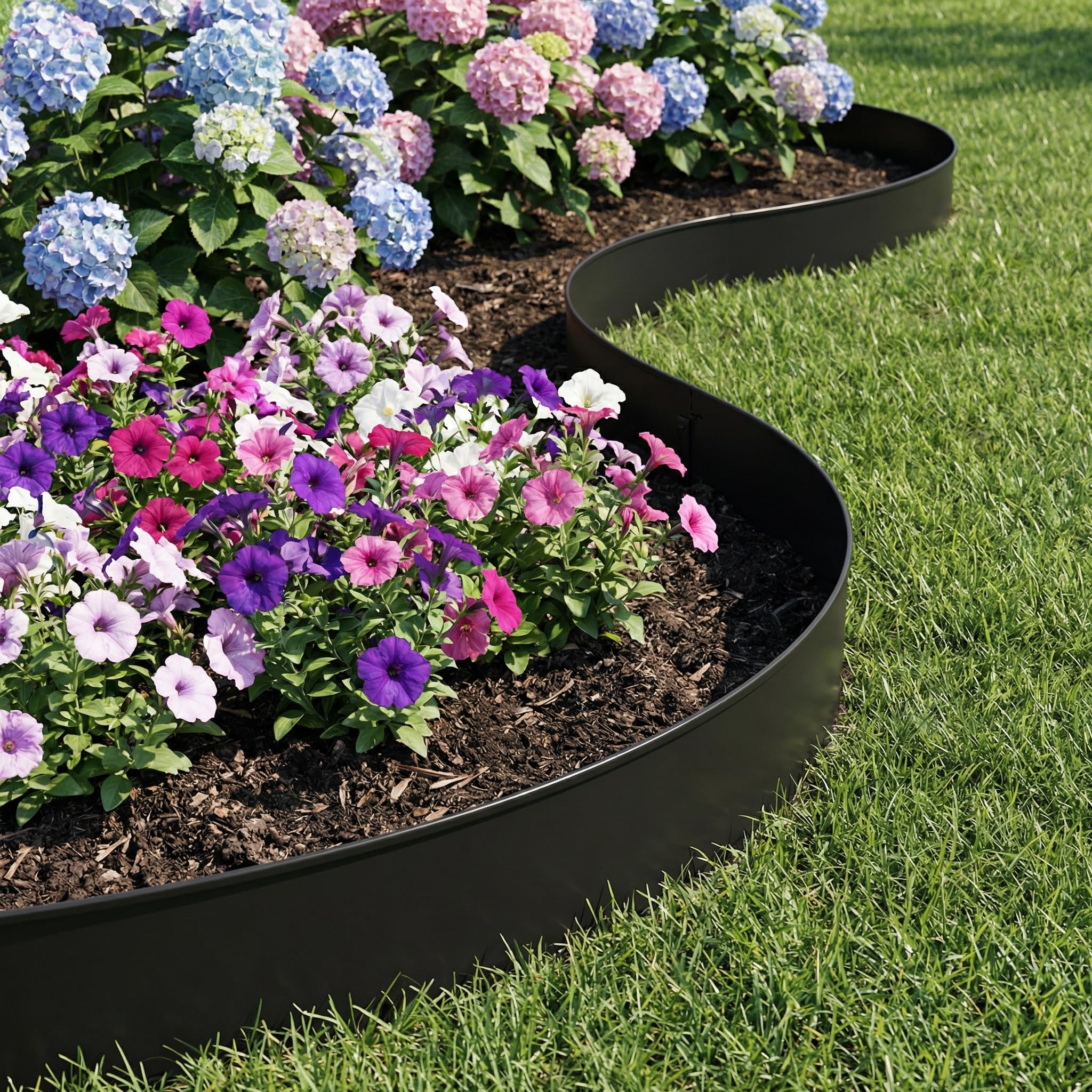 Aufun Bordo per prato in metallo, 10 m x 18 cm, zincato, per aiuole, 10 pezzi, 100 cm x 18 cm (lunghezza x altezza), (HAG8502B)