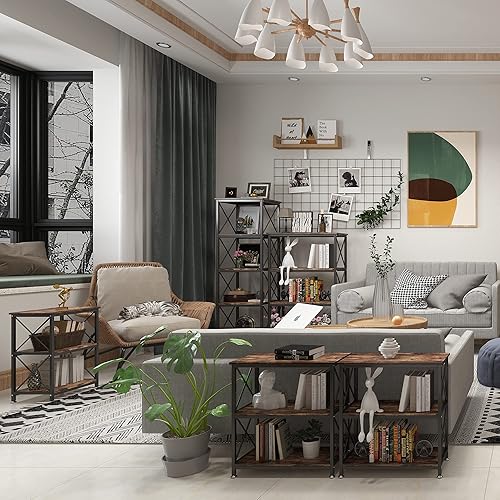 Miniatura 6 de 4NM Estantería ajustable de 3 niveles, estantes de almacenamiento de cocina, estantería vintage para organizador de estudio, oficina en casa,