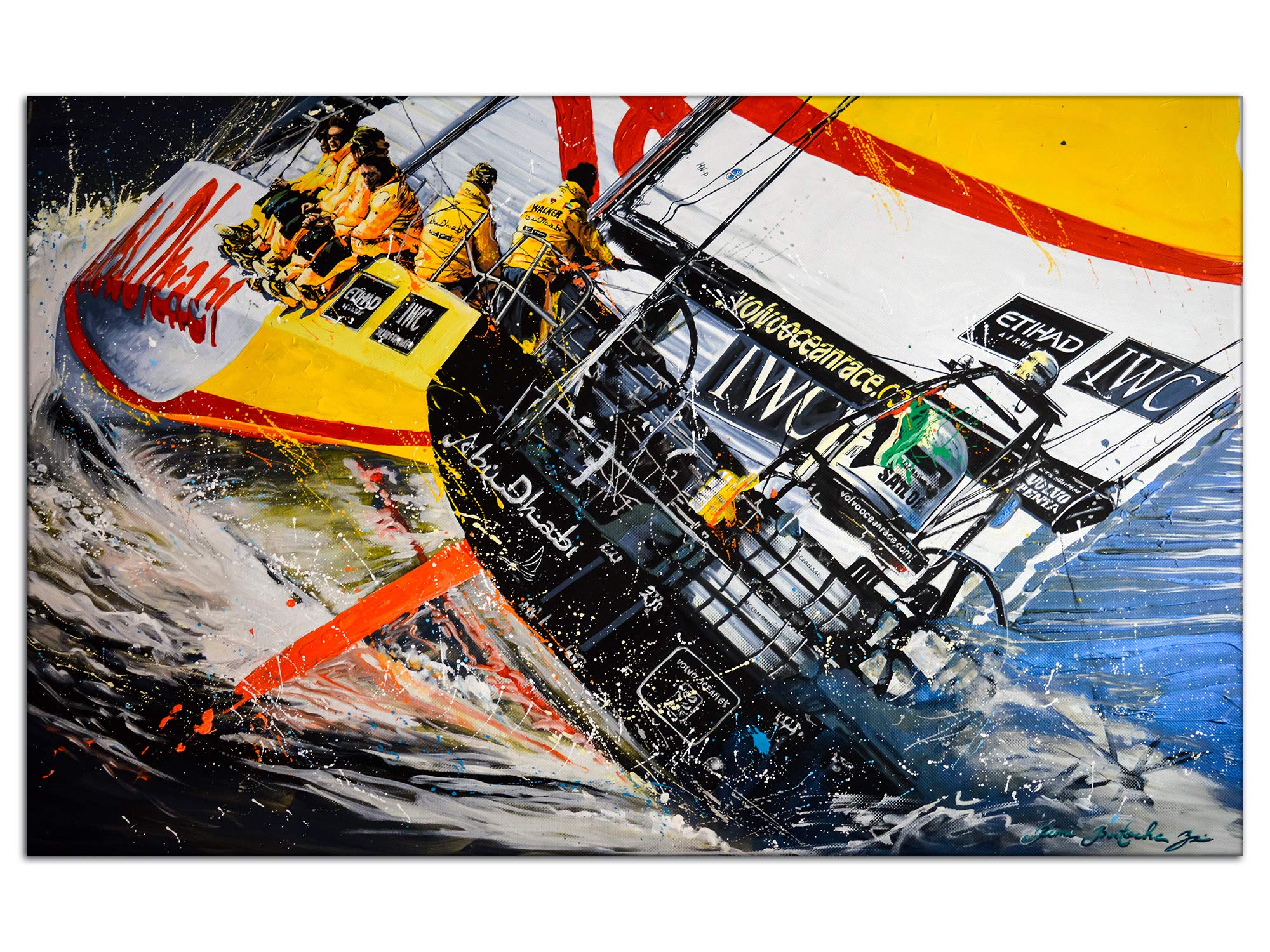 DECLINA, Quadro Decorativo da Parete per Soggiorno Moderno, Quadro Decorativo da Parete, Riproduzione Pittura Riproduzione Bertoche su Tela Stampata Ocean Race, 50 x 30 cm