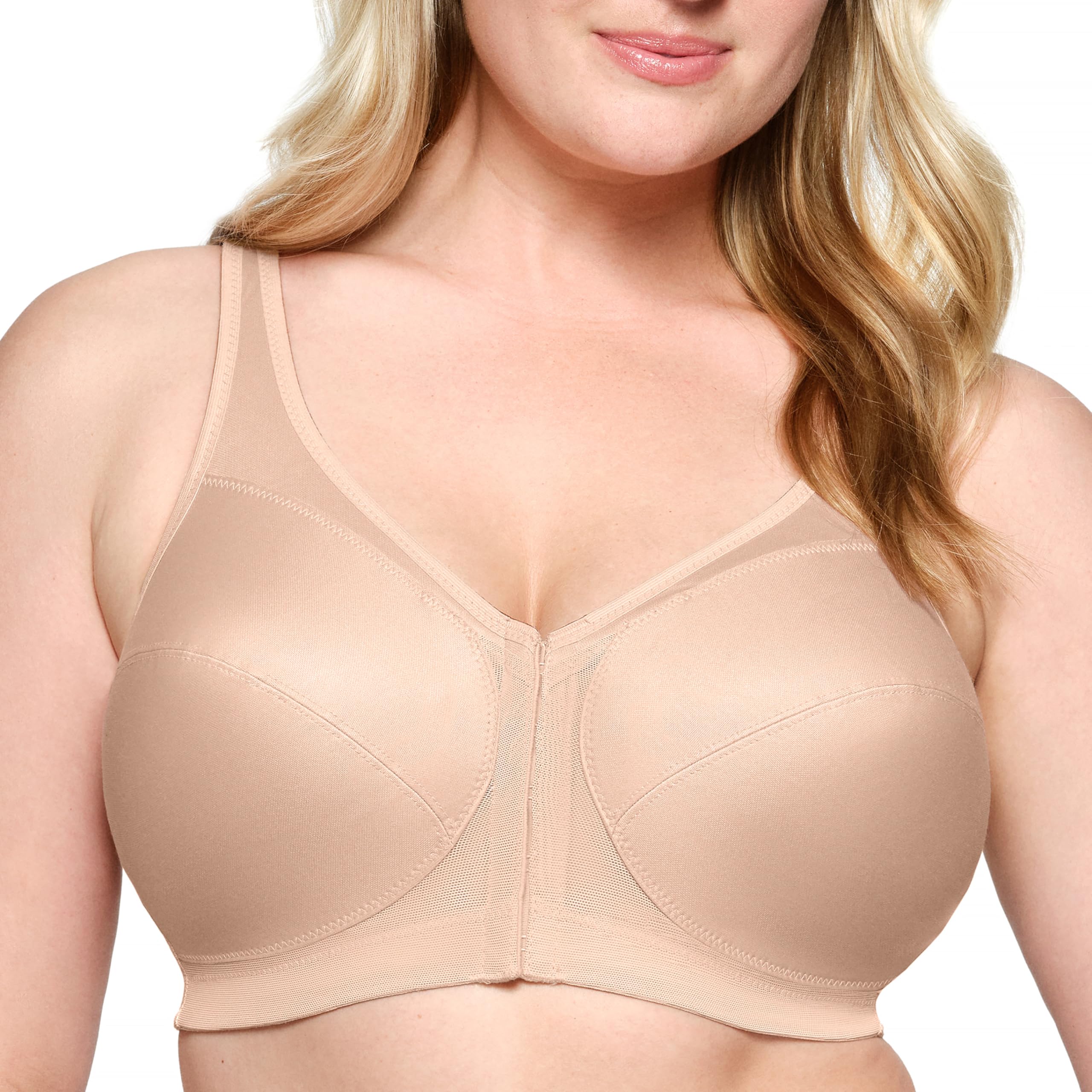 Glamorise womens Magiclift Posture Back Bra Wirefree 1265 Full Coverage Bra (pack of 1)