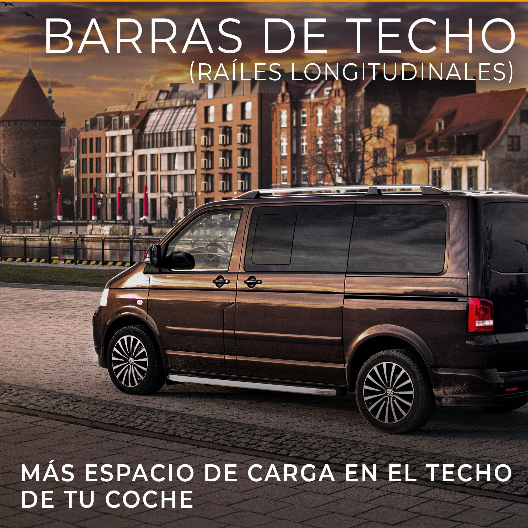 CHROMEMASTER | Barras Longitudinales de Techo Compatibles con Ford Transit Courier 2023+; Permiten el Montaje de Barras de Techo, Cofre de Techo y Portabicicletas | Instalación Fácil y Rápida