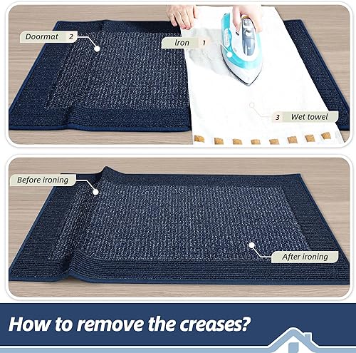 Miniatura 9 de BEQHAUSE Tapete para puerta interior de 20 x 32 pulgadas, tapete antideslizante para entrada, lavable, resistente a la suciedad, tapete de