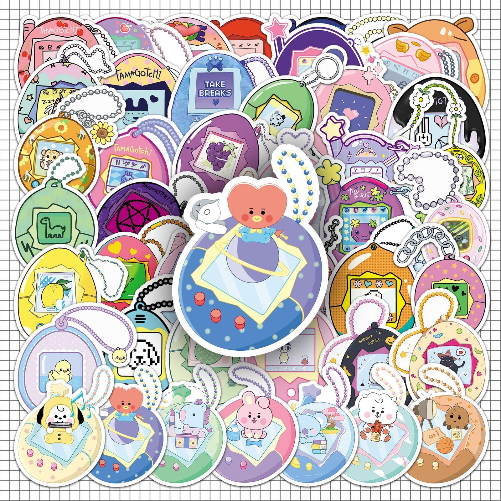 Amazon | たまごっち ステッカー 50枚セット シール 防水 デカール