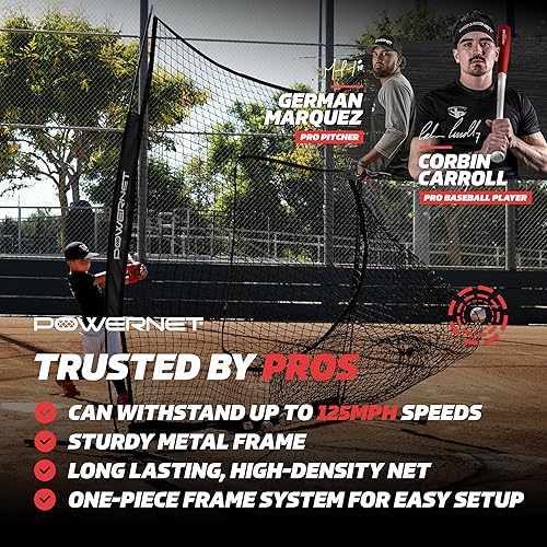 Miniatura 2 de PowerNet Red XLP PRO de 8 x 8 pulgadas con marco de una sola pieza  Gran red de lanzamiento de béisbol sóftbol  Pitching, bateo de bateo de campo,