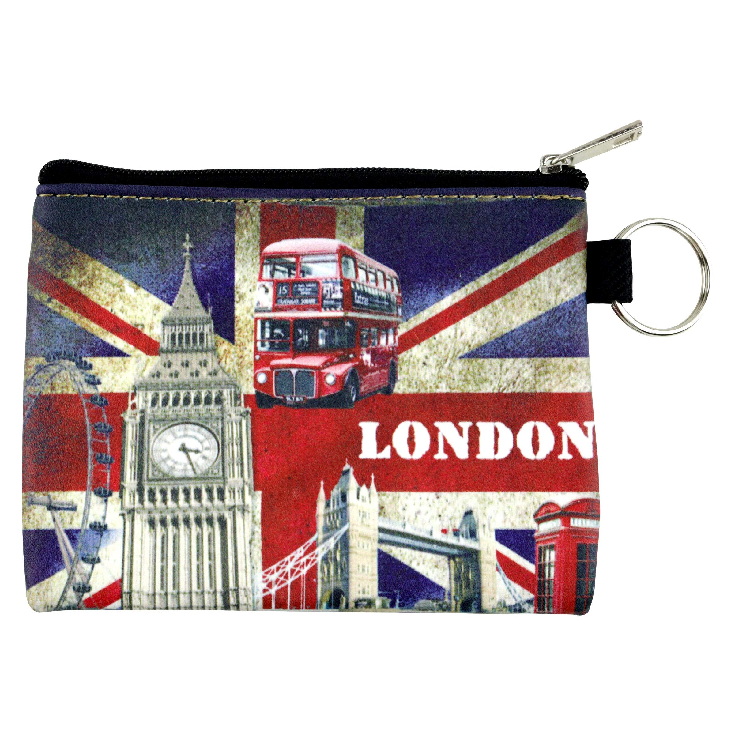 Union Jack With London Icon Picture Coin Purse