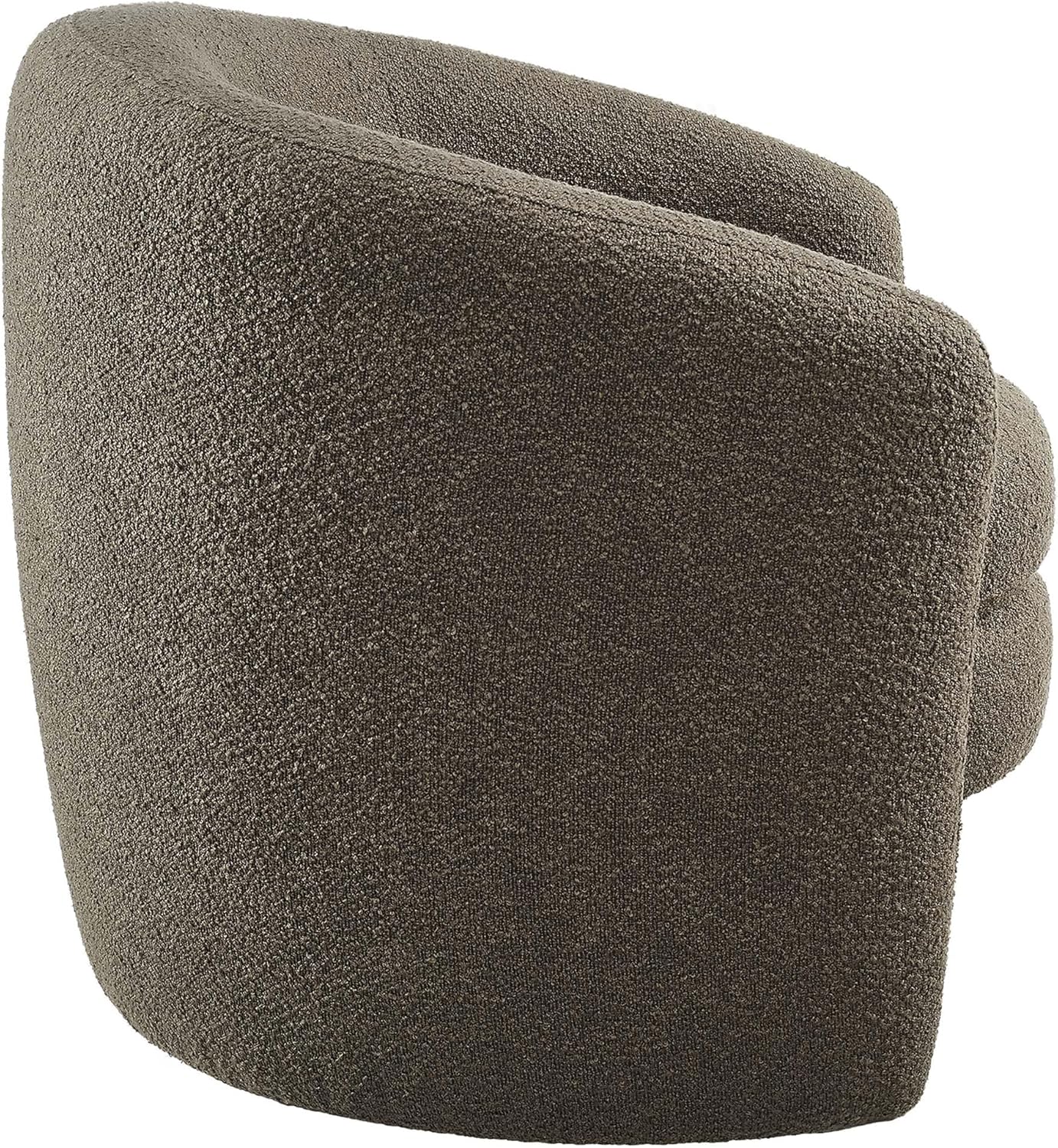 Modway Affinity Boucle Fabric Accent Chair in Pebble - Versatile Living Room Chair with Curved Back - Upholstered Bedroom Barrel Chair - Reading Armchair