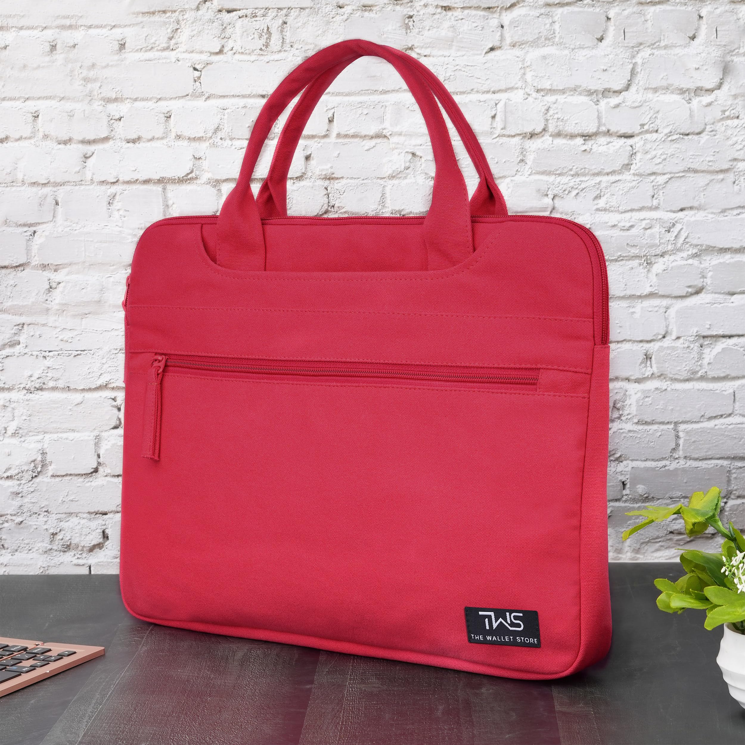 The Wallet Store EcoCarry Canvas Laptop Bag - Red - 15 Inch