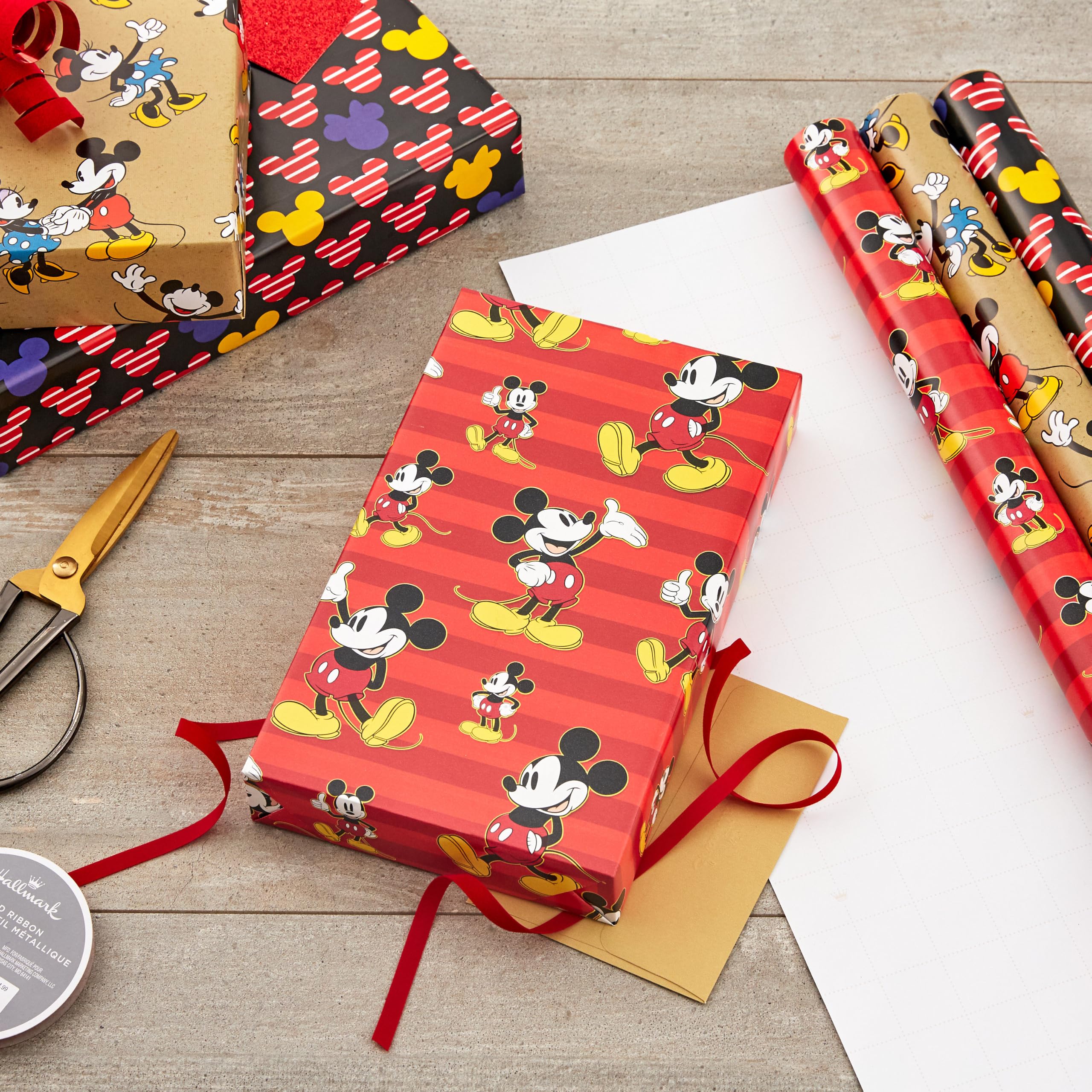 Amazon.com: Hallmark Disney Wrapping Paper Rolls, 3 Rolls (Mickey