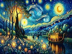 Zythron Kit de pintura por números, pintura de noite estrelada por números para adultos, kits DIY de tela de céu estrelado, tintas acrílicas para decoração de parede de casa, sem moldura, 40,6 x 30,5