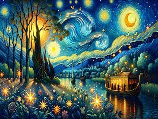 Paint by Numbers for Adults, Starry Night Paint by Numbers Kit, Starry Sky Canvas DIY Kits Oil Painting Acrylic Paints for Home Wall Art Decor, 16x12 Inch