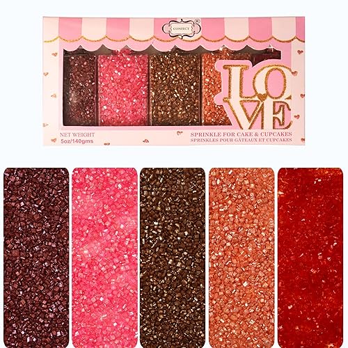 Confect Azúcar espumoso para hornear y decoración de pasteles  Paquete surtido de 5 chispas de azúcar espumosas Arabian Nights mezcla de bronce,