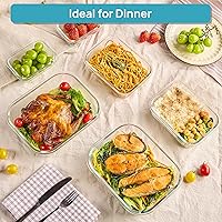 Vista 4 de Vtopmart 2.26L/76oz Extra Large Glass Food Storage Containers with Lids, 6 pack Meal Prep Container Set, Airtight Lunch Boxes with Snap Locking Lids