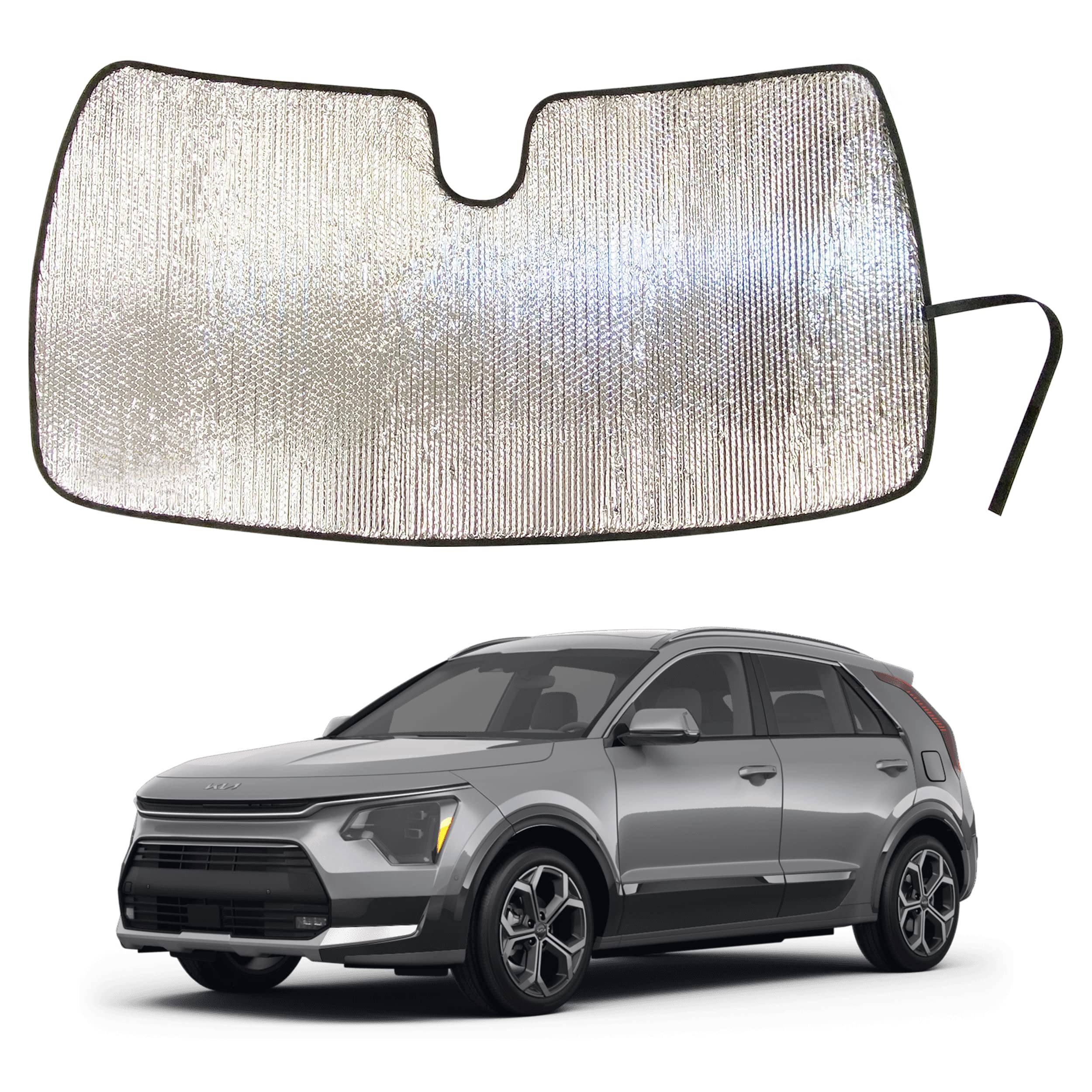 YelloPro AutoCustom Fit Reflective Front Windshield Sunshade Sun Shade for 2023 Kia NIRO, EV Hybrid Crossover SUV, UV Reflector Sun Visor Protector Blocks Accessories [Made in USA]