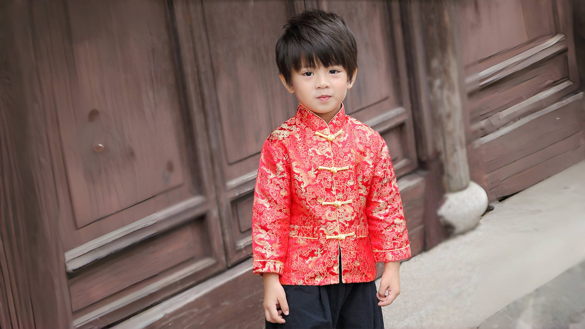 Boy Tang Suit Dragon Long Sleeve Shirt Chinese New Year outfit