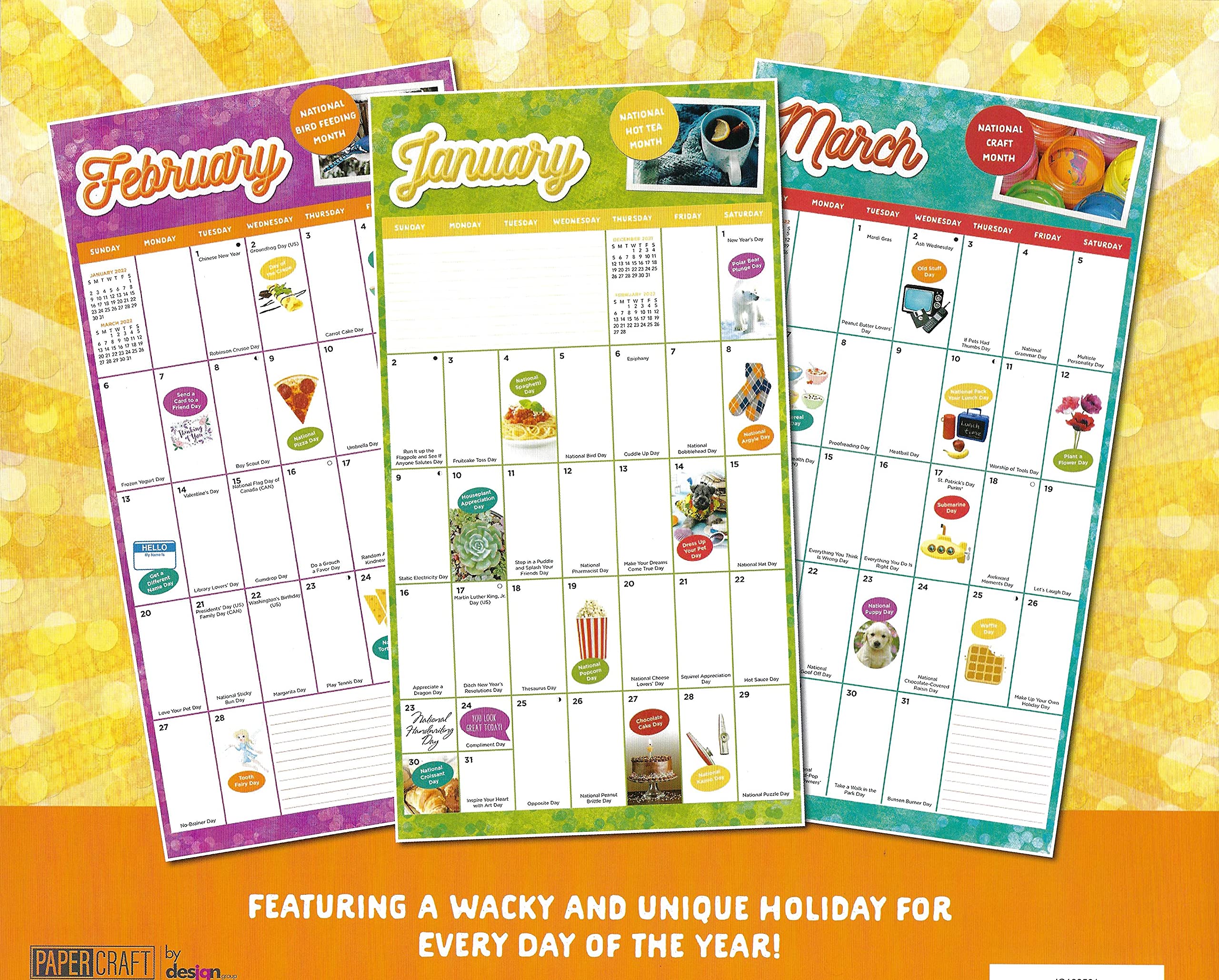 Amazon.com: Paper Craft A Holiday Every Day 2022 Full-size Wall Calendar  for Planning, Scheduling, and Organizing