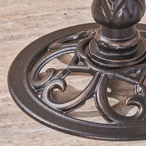 Miniatura 7 de Christopher Knight Home Anessa - Baño para pájaros de aluminio y hierro para exteriores, cobre brillante