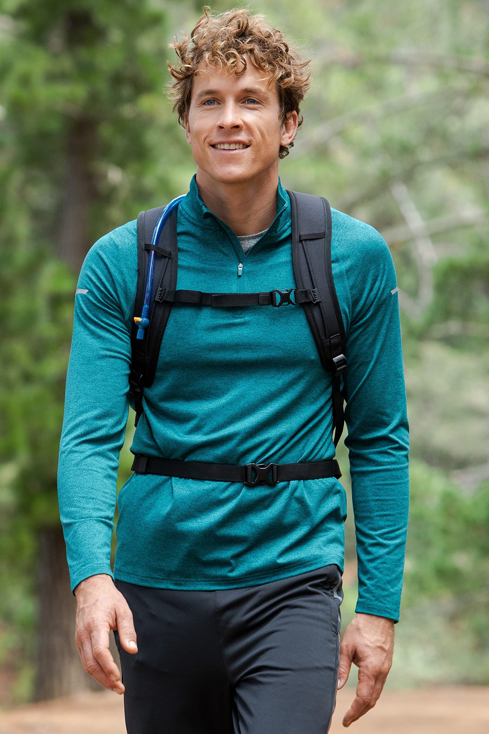 Mountain WarehouseEcho Melange Mens Half Zip Midlayer - Lightweight Sweater, Slim Fit Top, IsoCool, Reflective Details - Best for Autumn, Running, Walking, Hiking