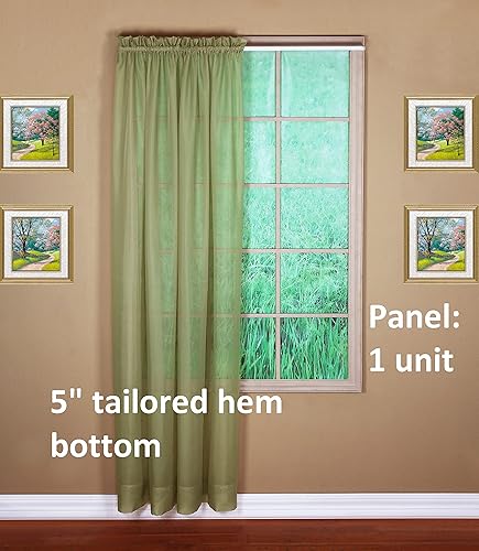 Vista 68 de Today's Curtain - Cortina Emelia de gasa original, panel de 84 pulgadas, negro, 60 pulgadas de ancho x 84 pulgadas de largo