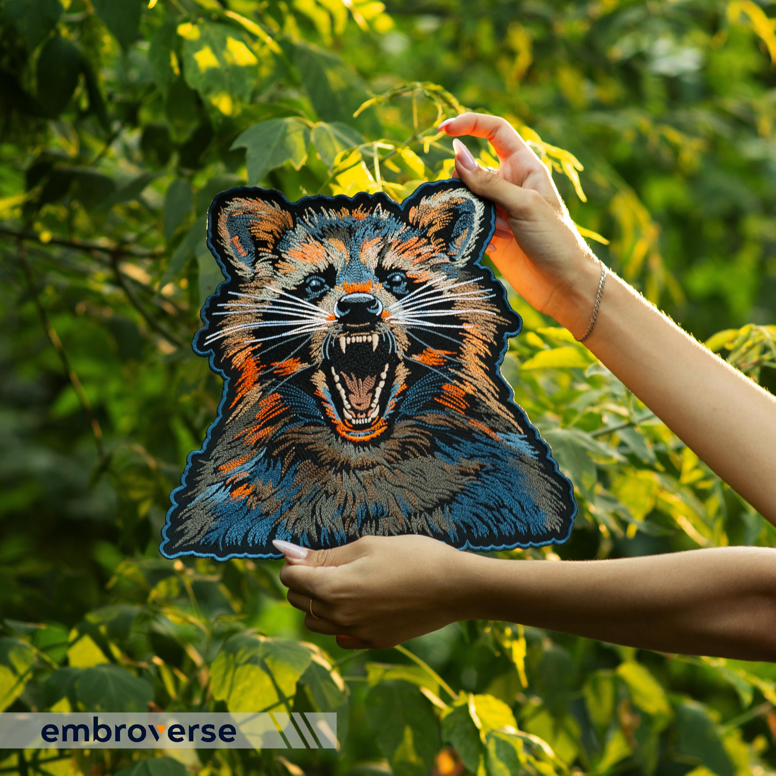 Amazon.com: Fierce Raccoon Large Embroidered Patch - Realistic