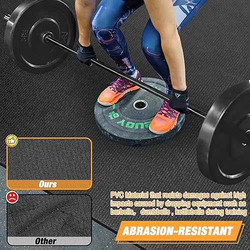 Miniatura 4 de Large Exercise Mat for Home Workout - 6'x4'8'x6'10'x6'12'x6'(7mm) Ultra-Durable Workout Mat for Home Gym Flooring - High Density Gym Mat for Cardio,