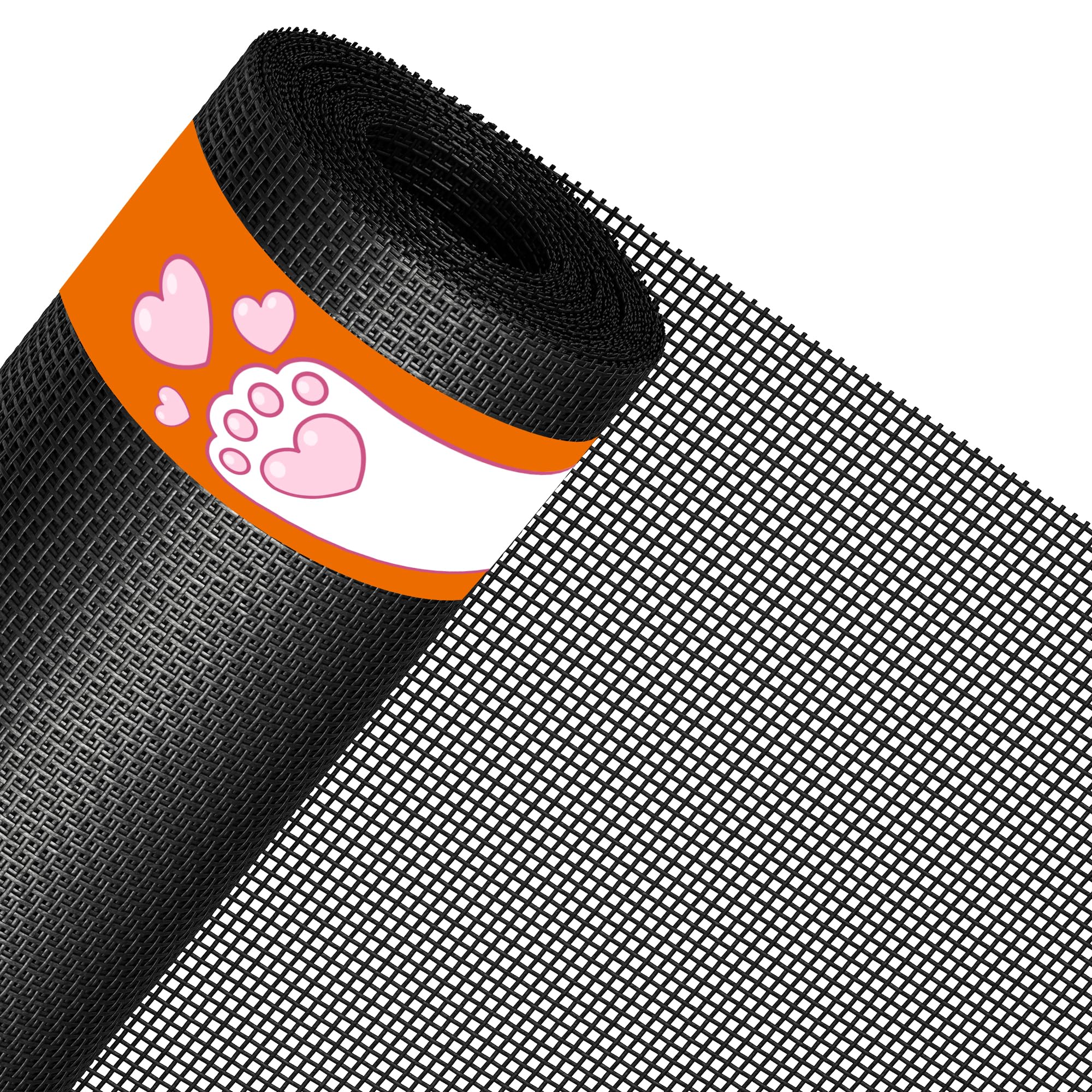 MAGZO Pet Proof Window&Door Screen Replacement Mesh, 60" W x 96" L, Best Vinyl Coated Polyester Dog Cat Resistant Heavy Duty, DIY Adjustable Net Netting Curtain Wire Fits Any Smaller Size, Black