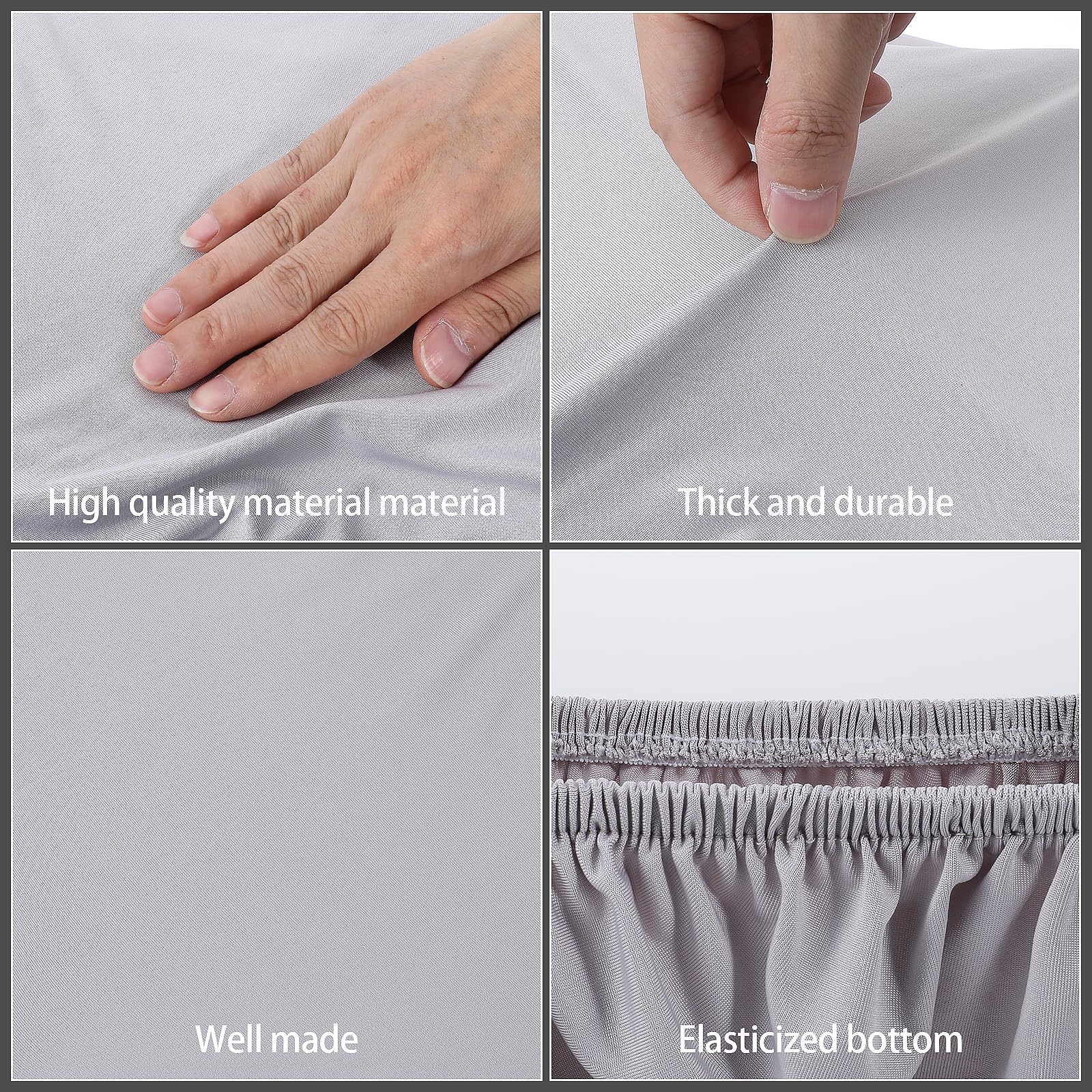 Thinp 2 Pcs Toilet Tank Cover,Toilet Tank Lid Cover Fit Different Sizes Soft and Absorbent Toilet Lid Cover Toilet Tank Lid Cover Replacement Toilet Cover with Elastic Bottom Machine Wash(Black,Grey) - Image 4