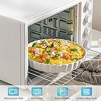 Vista 4 de LOVECASA Molde para hornear quiche de porcelana, molde para pastel reutilizable de 10 pulgadas, molde redondo antiadherente para pastel, molde